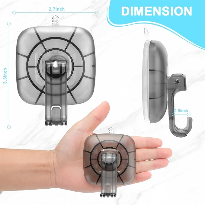 22 lb Heavy Duty Suction Cup Hooks 4 Pack - Image 6