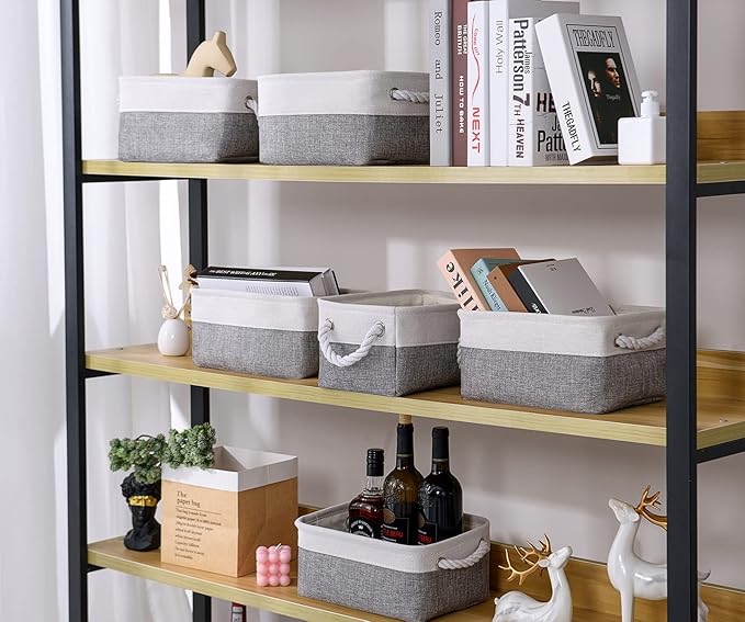 Storage Baskets 12x8x5 inch 10 Pack Fabric Baskets Foldable Storage Bins - Image 5