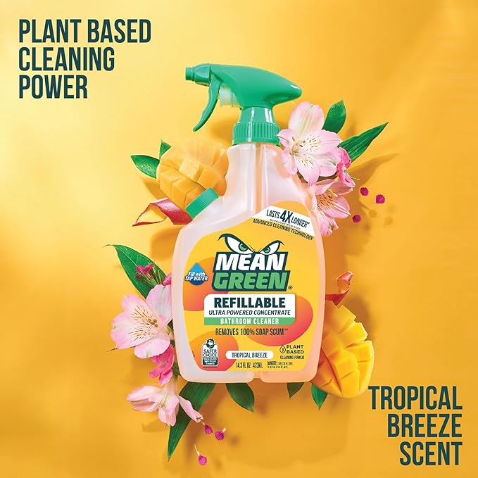 Mean Green Refillable Ultra Powered CONCENTRATE Bathroom Cleaner, Tropical - Image 5
