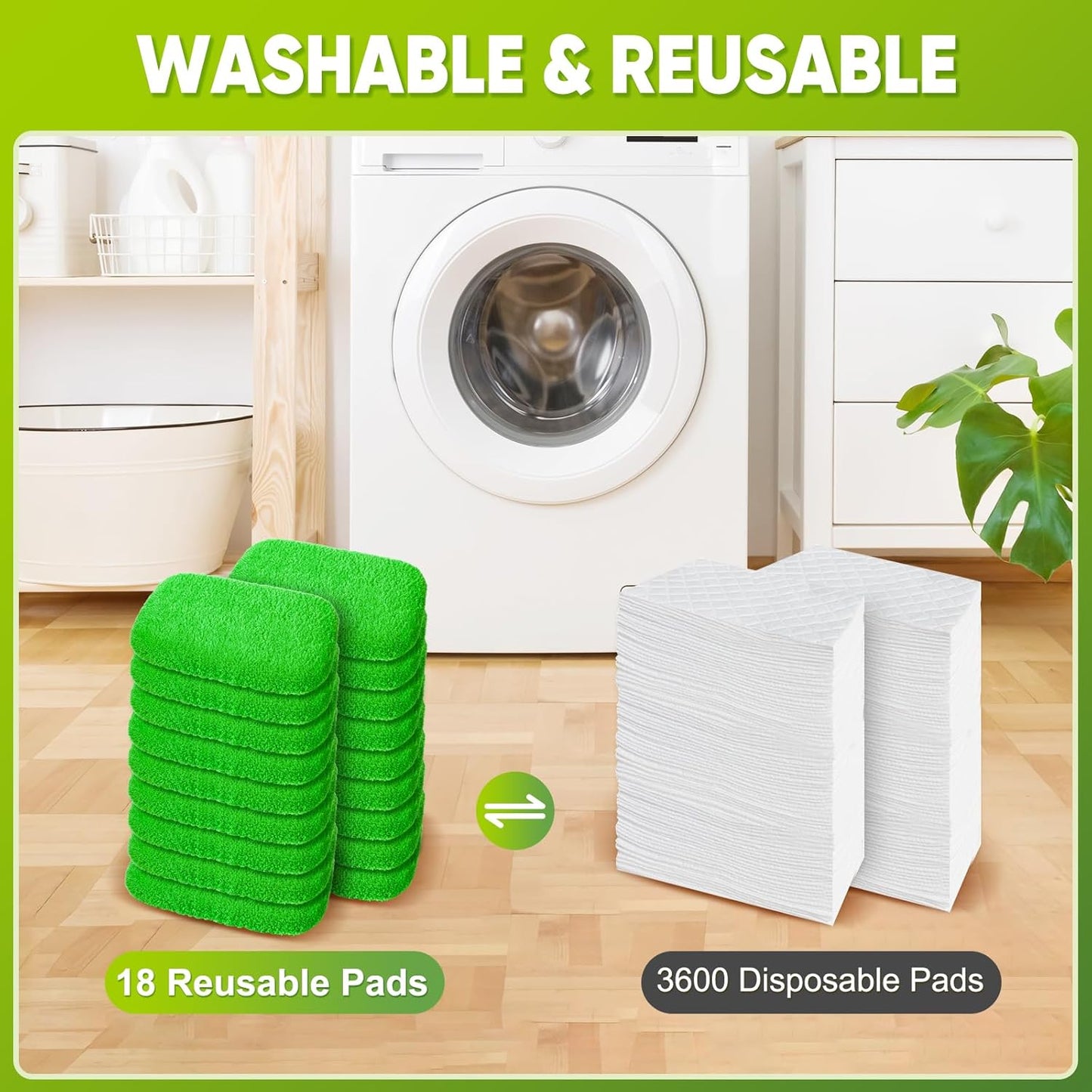 18-Pack Reusable Mop Pads Compatible with Swiffer Sweeper Mop - 100% Coral Fleece Washable Refills - Microfiber Dry & Wet Sweeping Cloths for Multi-Surface/Hardwood Floor Cleaning