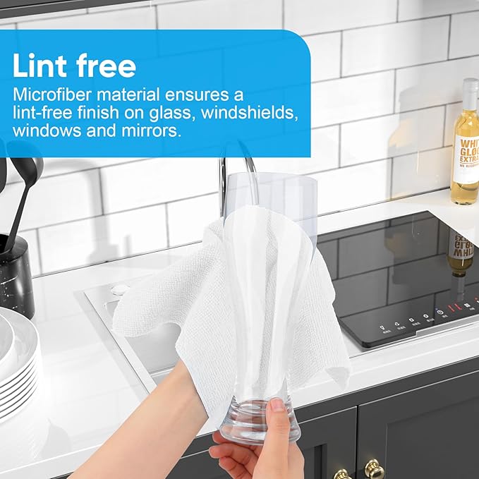 Microfiber Cleaning Cloth, 50 Sheets Shop Towels Commercial Grade Washcloths - Image 5