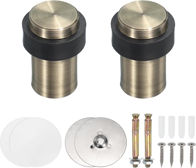 PATIKIL 2Set Round Door Stoppers, 60mm Stainless Steel Door Stop Doorstop Wedge by PATIKIL