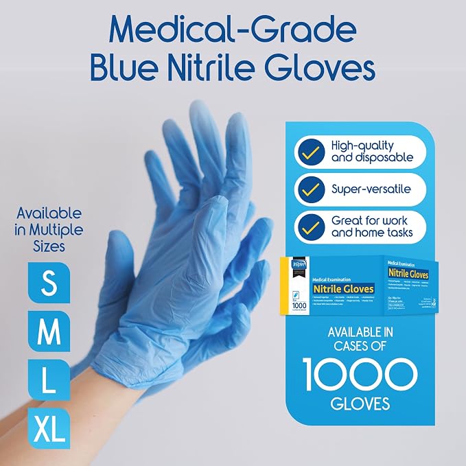 Inspire Nitrile Exam Gloves | The Original Quality Stretch Nitrile Cobalt Blue - Image 2