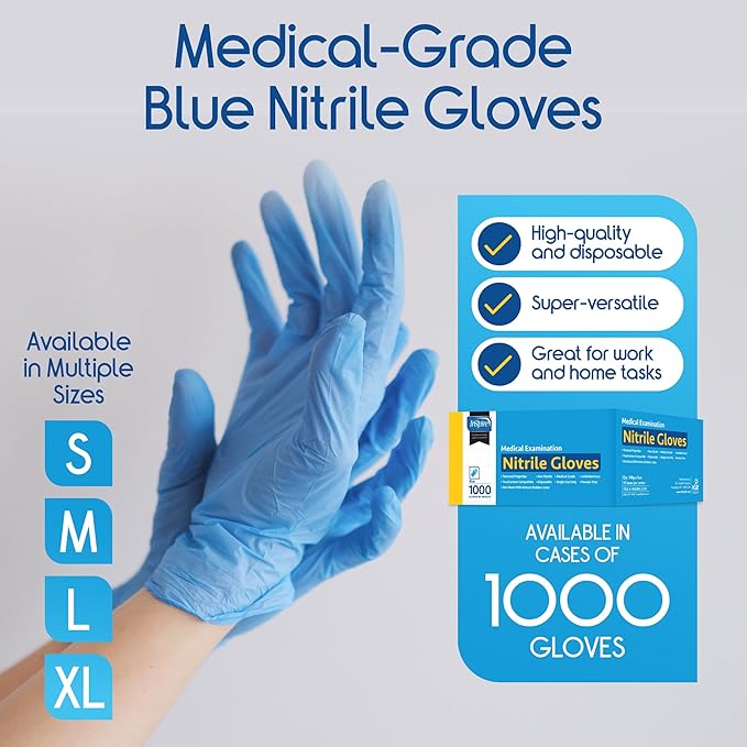 Inspire Nitrile Exam Gloves | The Original Quality Stretch Nitrile Cobalt Blue - Image 2