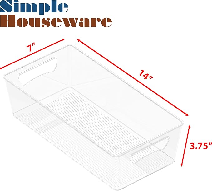 Simple Houseware 4 Pcs Pantry Clear Bin Storage Organizer - Image 2