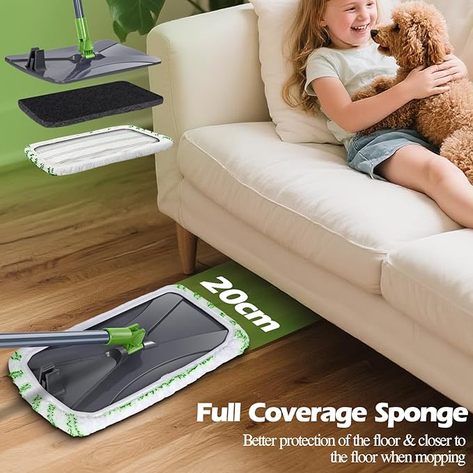 MASTERTOP Dust Mop for Hardwood Floors, Extra Large Microfiber Flat Mop - Image 4