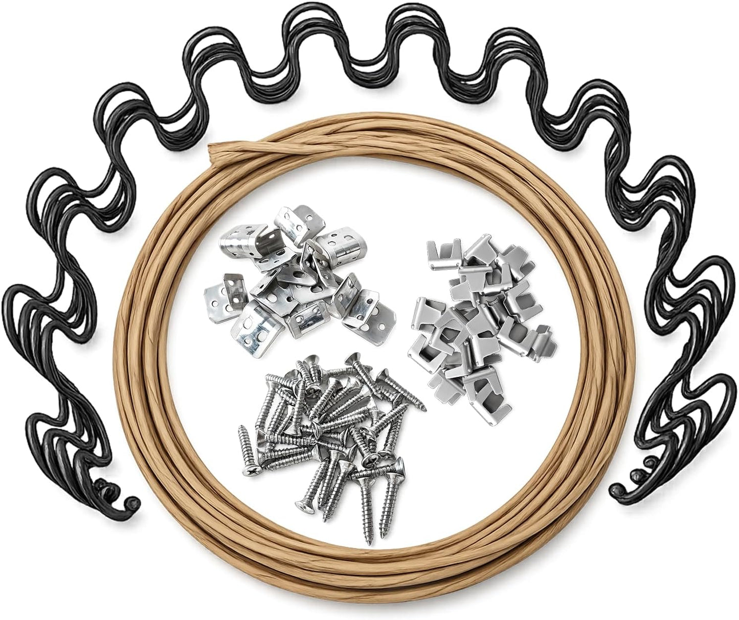 27 Inch Couch Spring Repair Kit for Sagging Sofa Cushions, Includes Springs, Stay Wire, Clips and Screws (27" 4-Pack Spring Kit)