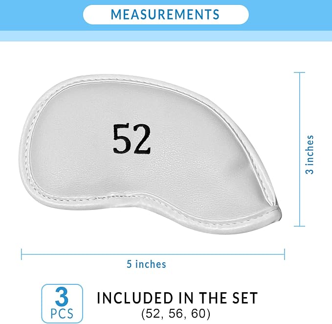 Premium Magnetic Leather Iron and Wedge Golf Club Head Covers | Set of 10 | - Image 3
