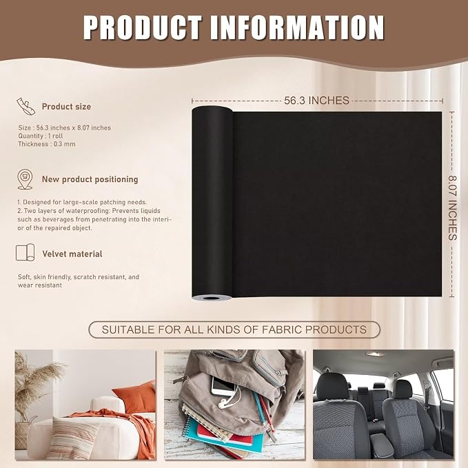 Azobur Couch Patches, Extra-Large Durable Fabric Tape, Waterproof, Self-Adhesive - Image 3