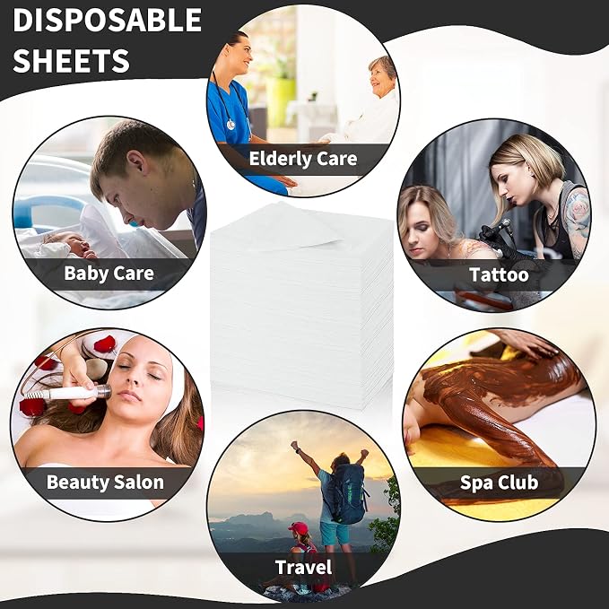 Breling 100 Pcs 31.5 x 71 Inch Disposable Bed Sheets Oil-proof PE Film Massage - Image 5