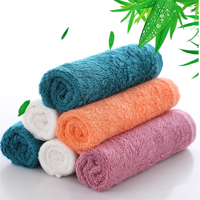 Dish Cloths 6 Pack, 10x14 inch Small Kitchen Washcloths by Jeffsun