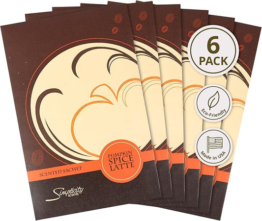 Pumpkin Spice Latte Scented Sachets Pack of 6, Fall & Winter by FloralSimplicity