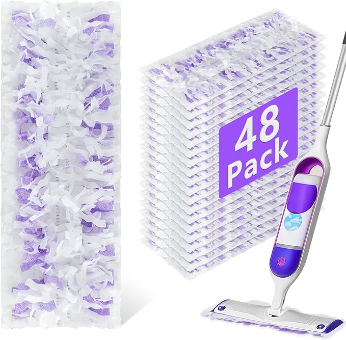 48 Pack Disposable Power Mop Refills Pads Compatible by DOCXCDO