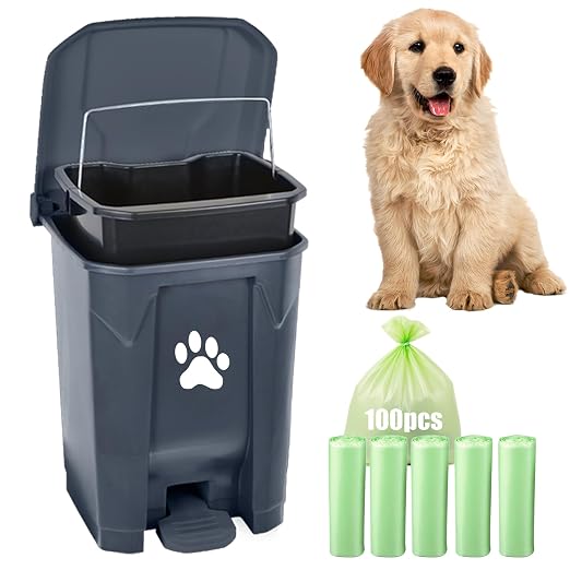 Dog Poop Trash Can for Outdoors, Dog Waste Trash Can for Yard Garden Home by Unknown