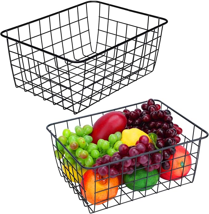 Kitchen Wire Baskets Farmhouse Decor Metal Food Storage Organizer, Household - Image 5
