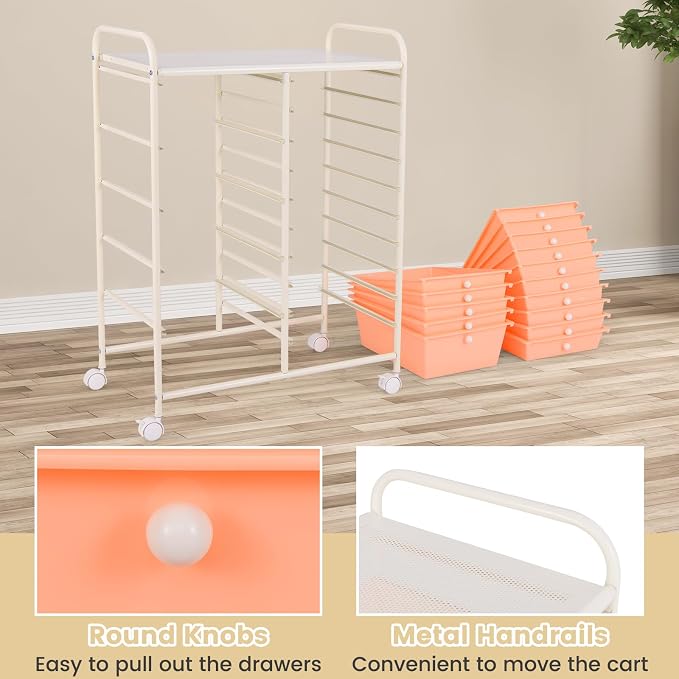 GOFLAME 15-Drawer Rolling Storage Cart, Utility Cart - Image 6