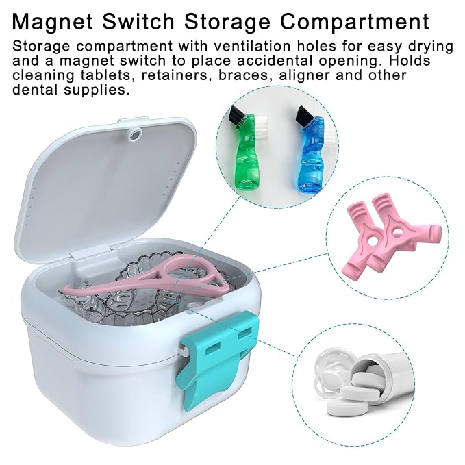 ARGOMAX Leak Proof Denture Bath Cup, Portable Soaking Denture Box, Denture Bath - Image 4