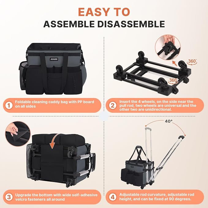 Large Rolling Cleaning Caddy Bag - Image 4