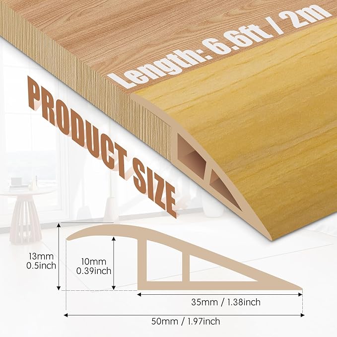 Floor Transition Strip Door Threshold 79" Floor Transition Reducer Trim on The - Image 2