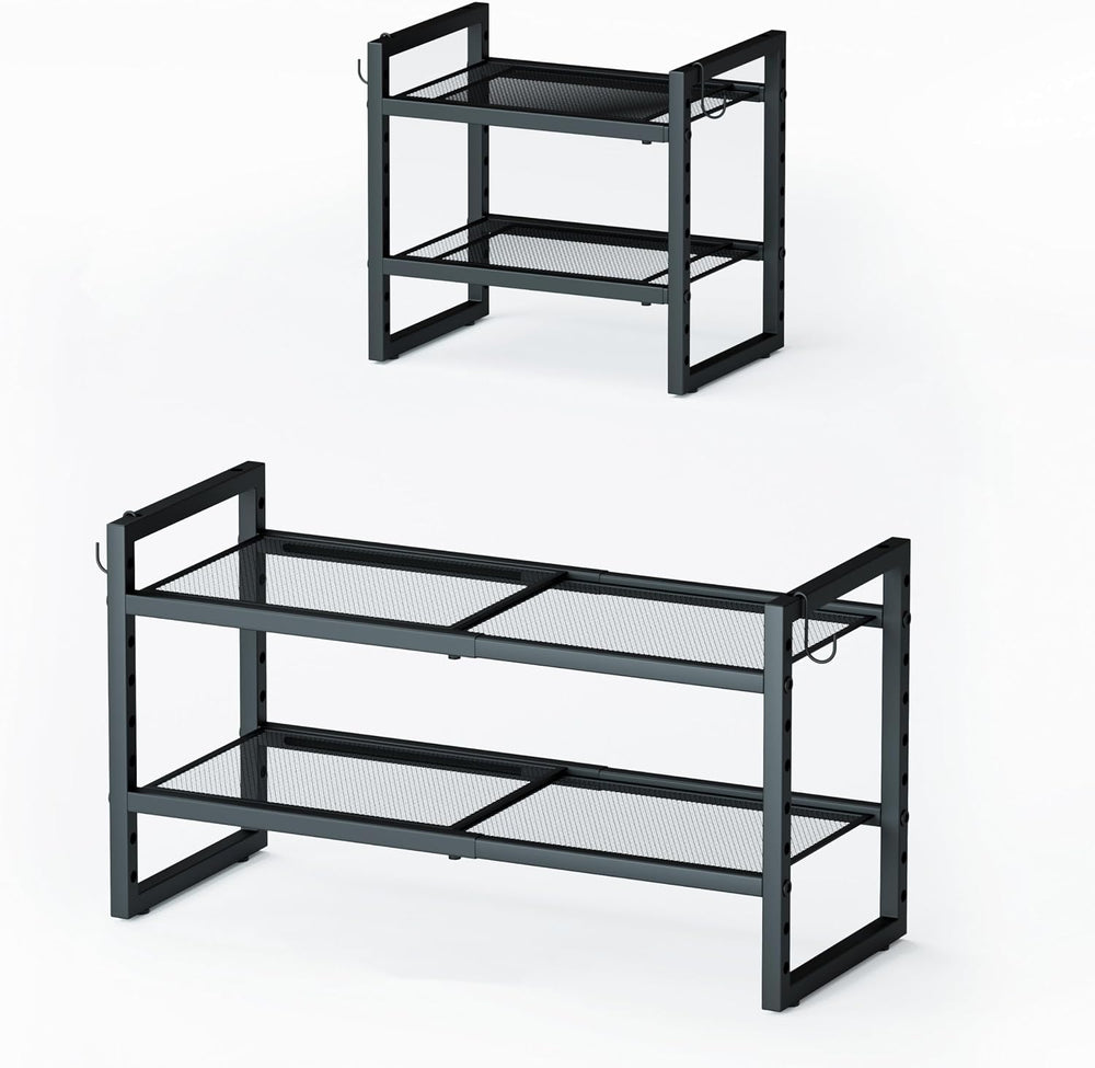 CHEMPFR Expandable & Stackable Metal Shoe Rack, Heavy-Duty Adjustable Sho...