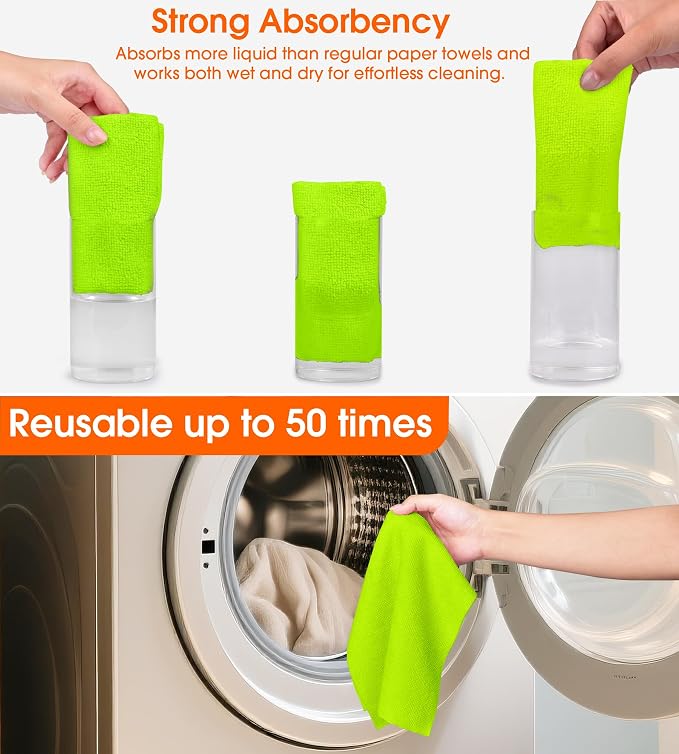 Roll of Microfiber Cleaning Cloth –100 Pack, Tear Away Microfiber Towels - Image 4