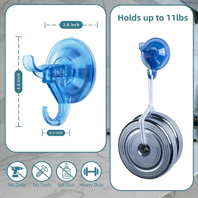 Antimbee Suction Hooks, 10 Pack Reusable Hangers, Removable Small Suction Cups - Image 3