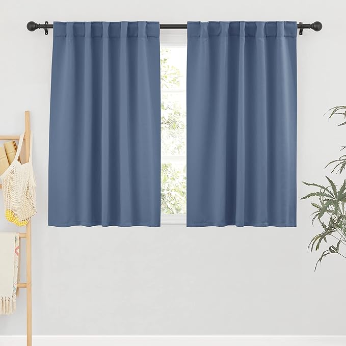 RYB HOME Blackout Curtains for Kitchen, Room Darkening Half Window Treatment by RYBHOME