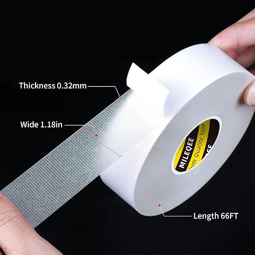 Double Sided Tape High Tack, 1.18in x 66FT, Universal Mounting Tape Clear - Image 2