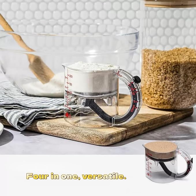 All in One Adjustable Measuring Cup, Push Up Measuring Cup Solid and Liquid - Image 7