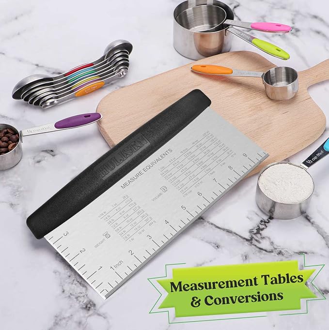 HULISEN Large Bench Scraper for Baking, 10 inch Dough Pastry Scraper - Image 7
