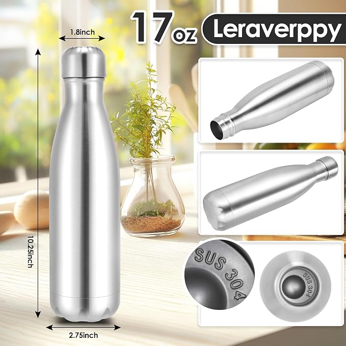 17oz Cola-Bottle Shaped Stainless Steel Leak-proof Water Bottle, Double Wall - Image 2