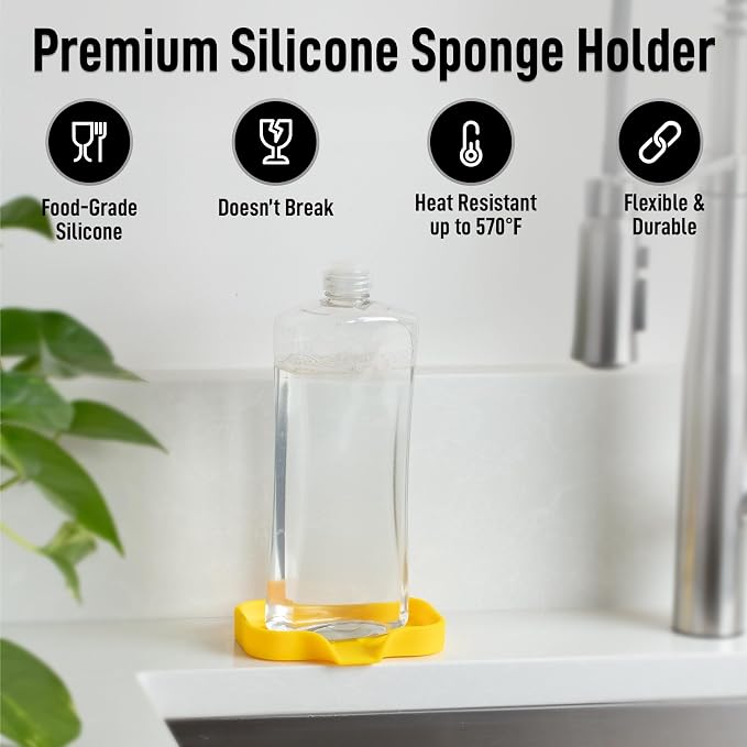 Zulay Kitchen Small Silicone Sponge Holder – Space-Saving Sink Organizer Tray - Image 2
