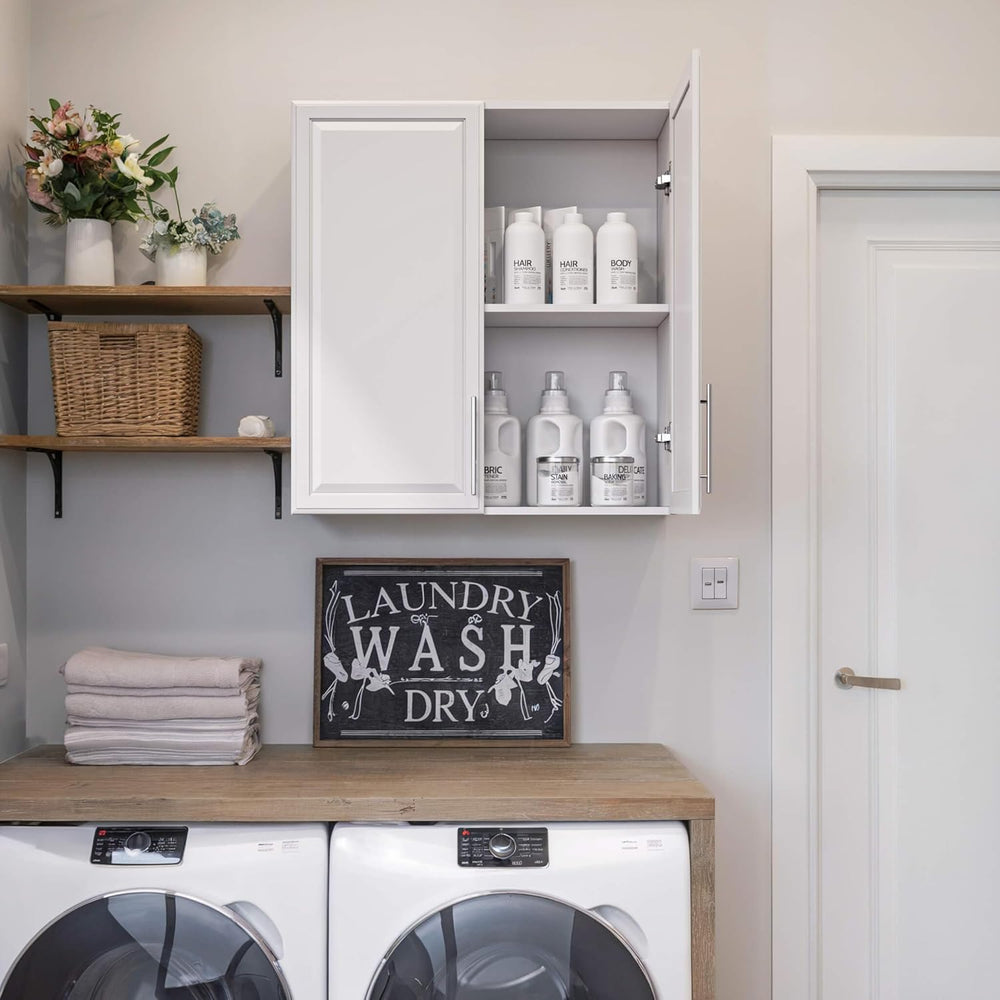 NEWOWNDS Laundry Room Cabinet 30’’x12’’x32’’, Kitchen Cabinet Wall Cabinets w...