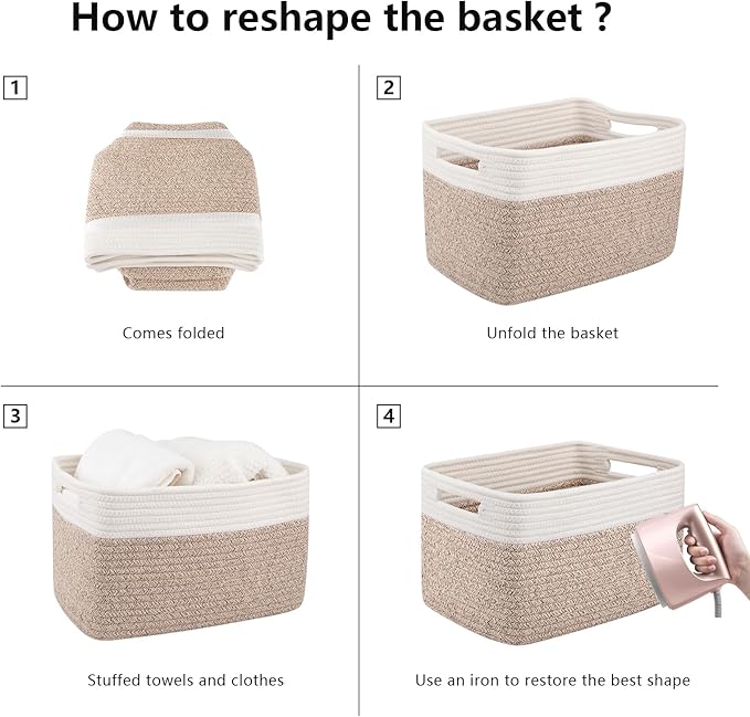 OIAHOMY 4 Pack Storage Baskets for Organizing, Basket for Shelves - Image 7