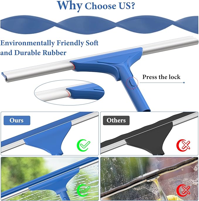 Squeegee for Window Shower Glass Door Cleaning, VOUBIEN Household Squeegee - Image 3