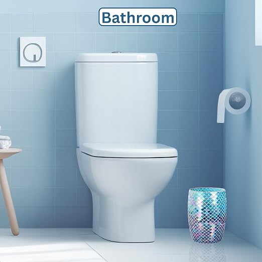 Escenzy Mermaid Bathroom Trash Can Mosaic Glass 5L | Decorative Small Garbage - Image 5