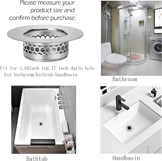 Hair Catcher Shower Drain Bathtub Lavatory Sink Drain Strainer - Image 4