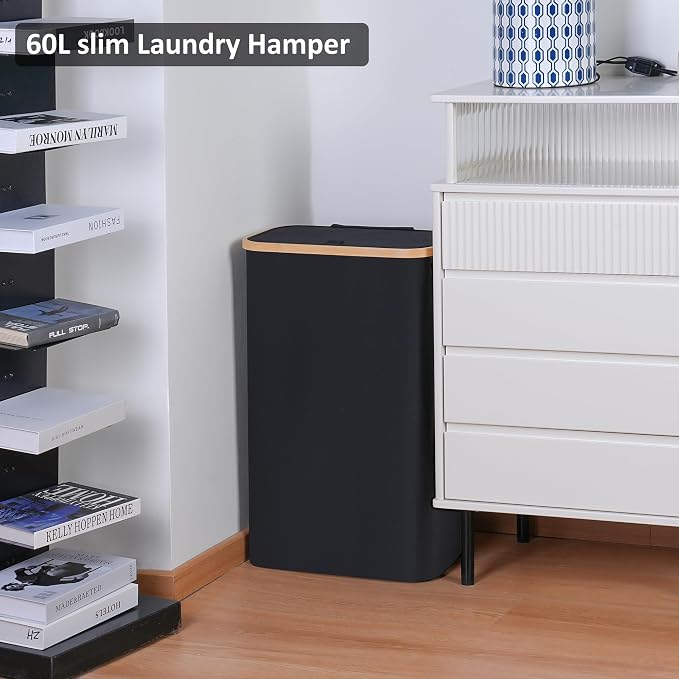 60L Slim Laundry Hamper, Laundry Basket - Image 4