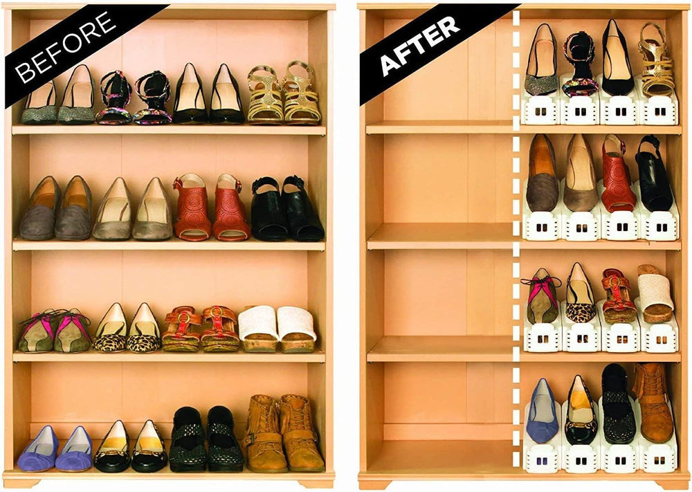 Shoe Slotz Space-Saving Storage Units in Ivory | As Seen on TV | No Assembly ...