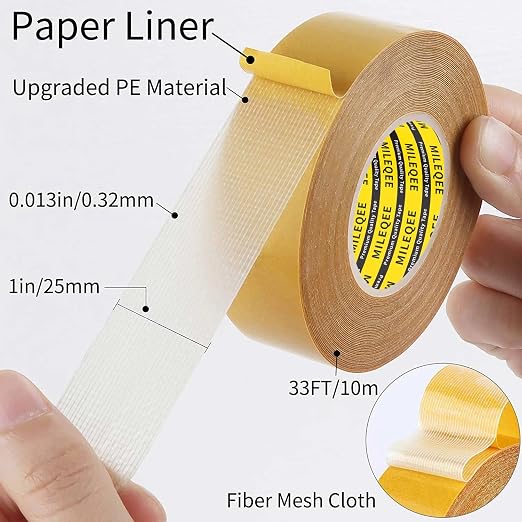 Double Sided Tape Heavy Duty, 1in x 33FT, Universal High Tack, Strong Wall - Image 2
