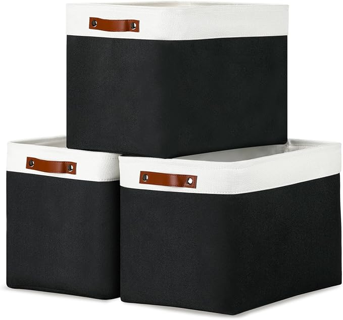 DULLEMELO Large Storage Baskets Fabric Storage Bins, Canvas Storage Basket by DULLEMELO