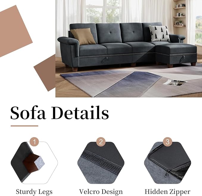 JAMFLY 108" Modular Sectional Sofa - Image 6