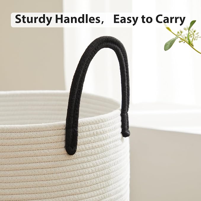 Fiona's magic Cotton Rope Laundry Hamper, Tall Woven Laundry Basket Storage - Image 6