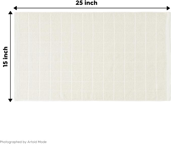 Artoid Mode Checkered Designed Cotton Beige Terry Kitchen Dish Towels, 15x25 - Image 7