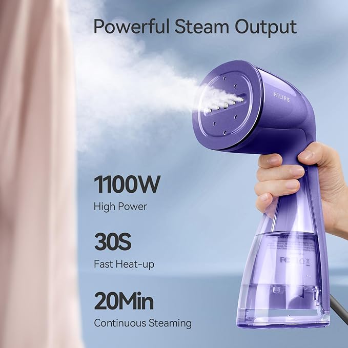 HiLIFE Steamer for Clothes, 1100W Clothes Steamer - Image 2