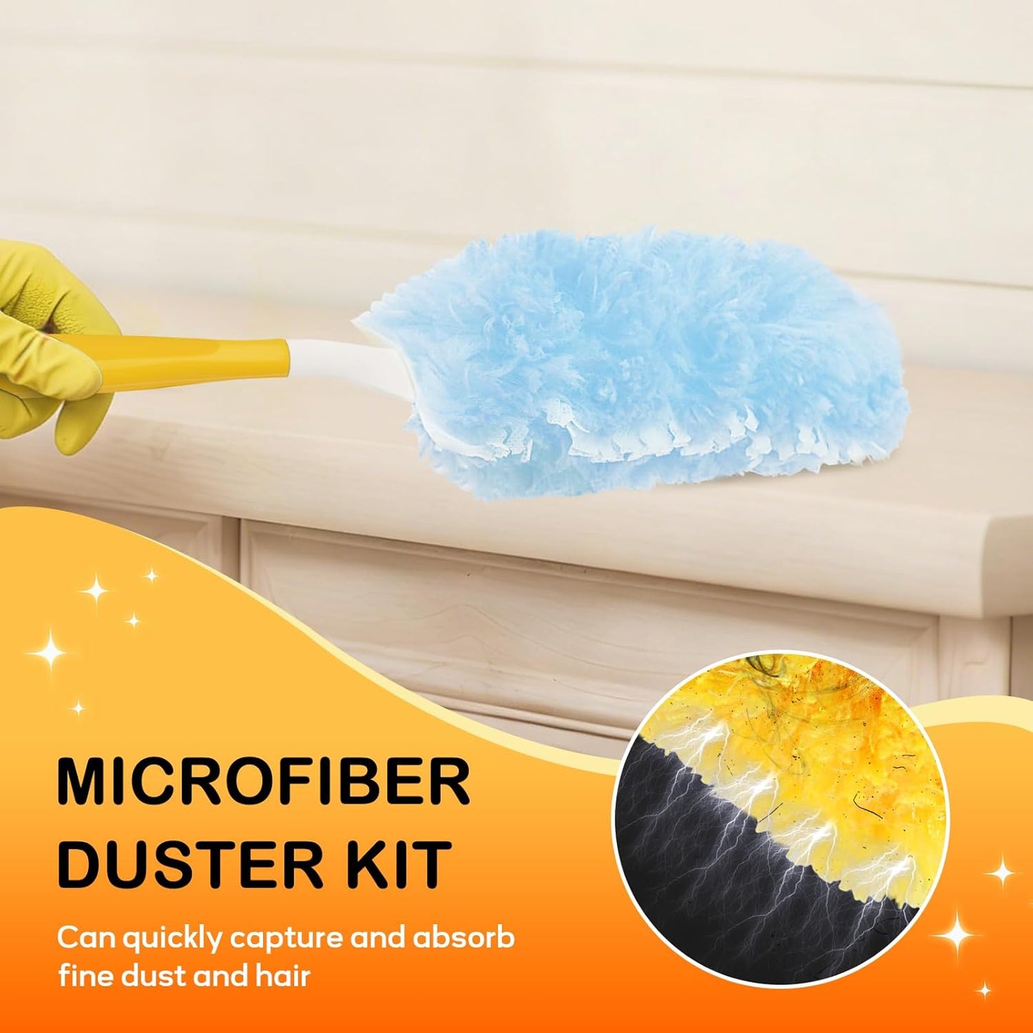 SetSail 25 Count Duster Refills Compatible with Swiffer Dusters for Cleaning Disposable Duster Refill Multi Surface 360° Duster Cleaner Kit for Ceiling Fan, Blind, Furniture