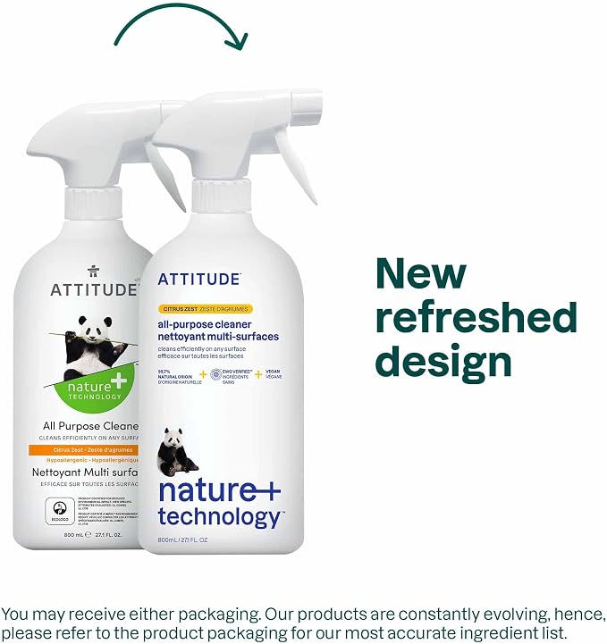 ATTITUDE All Purpose Cleaner Spray, EWG Verified, Made - Image 2