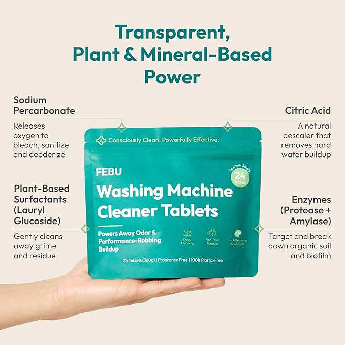 FEBU Washing Machine Cleaner Tablets Made in USA | Washer Machine Cleaner - Image 3