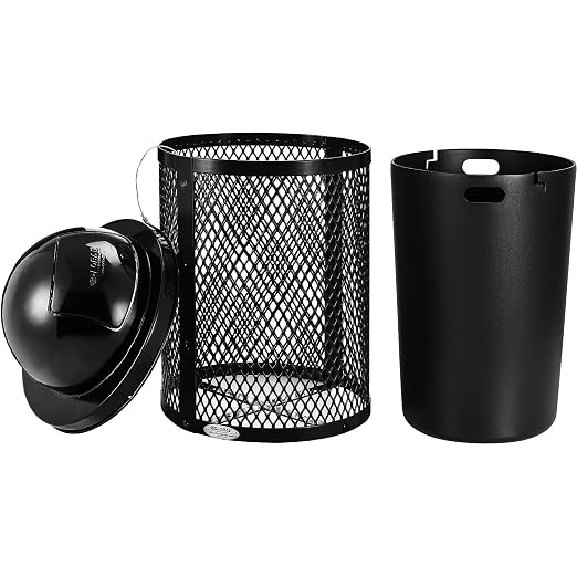 Global Industrial 36 Gallon Outdoor Steel Trash Can - Image 2