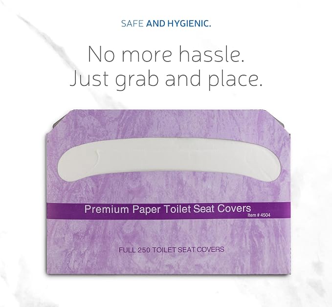 EZbrnd Premium Half-Fold Disposable Toilet Seat Covers, Flushable Paper Cover - Image 4